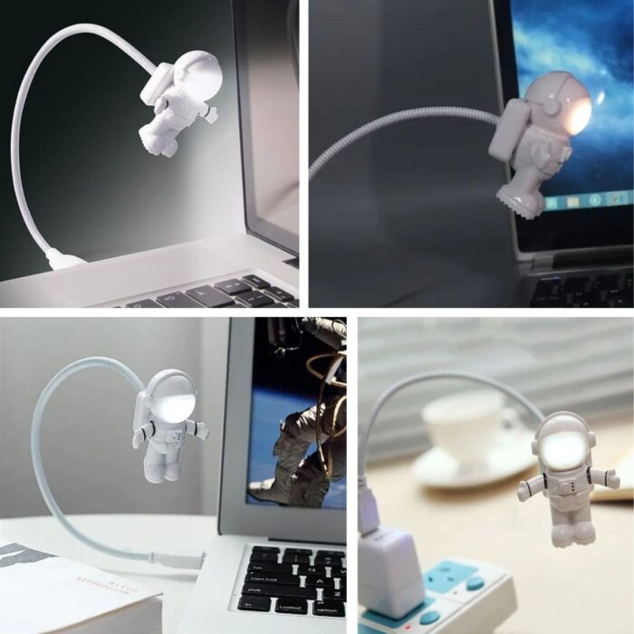 BUFFER® USB Astronot Gece Lambası, Masa Lambası, Kitap Okuma Lambası Işığı - Görsel 4
