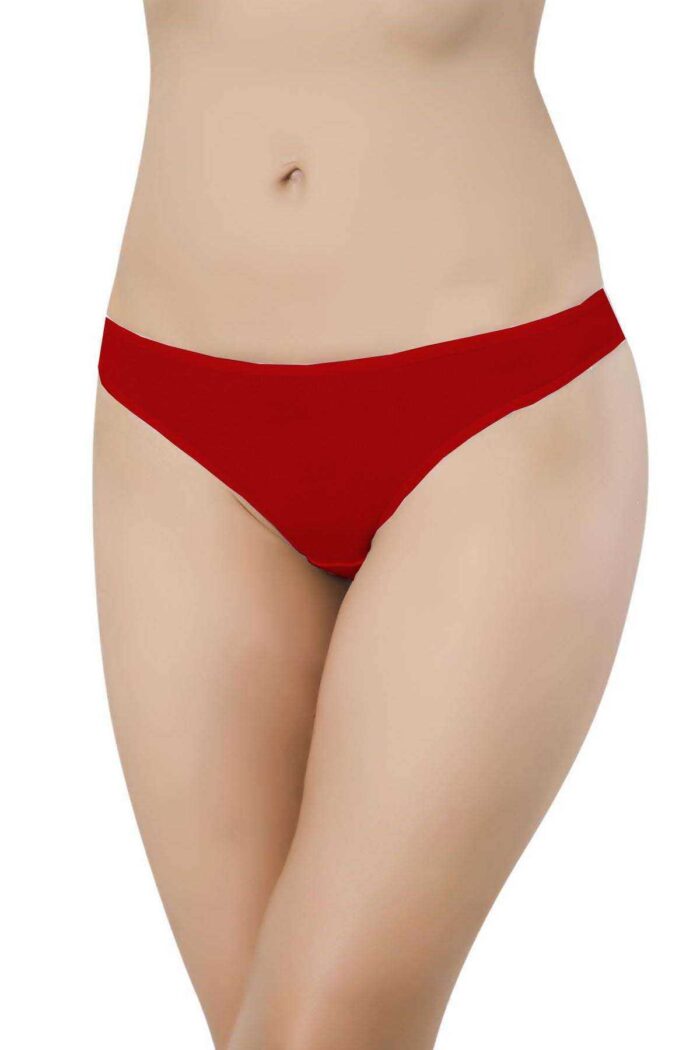 4 adet Süper Eko Set Likralı Kadın Slip Külot Kırmızı - Görsel 2