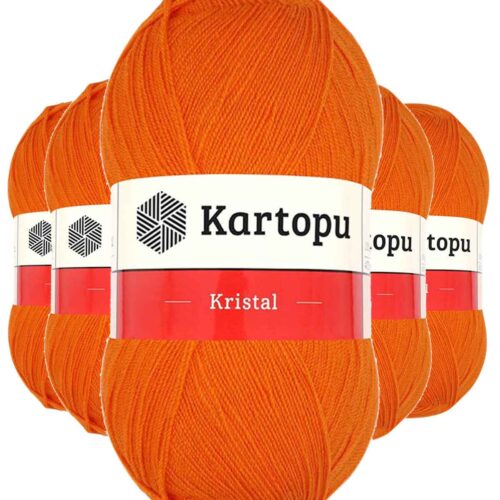 5 Adet Kristal Çift Katlı El Örgü Lif İpi Turuncu K210