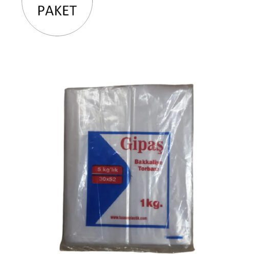 Bakkaliye Naylon Torba 5'kg lık 30x52 cm 5 Paket (Takriben 550 Adet)