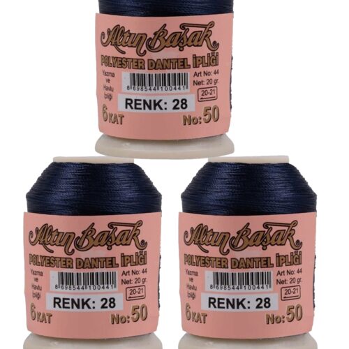 3 Adet Altınbaşak Oya ve Dantel İpi 20 gr - Royaleks - No: 028