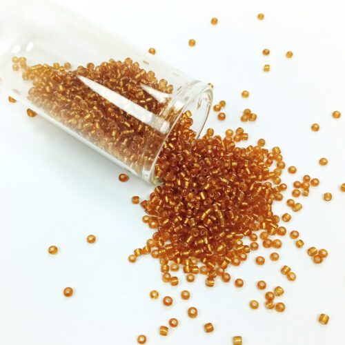 Dökme Cam Kum Boncuk (11/0) 2 mm - 20 Gram -  Koyu Bal Rengi - BNC035