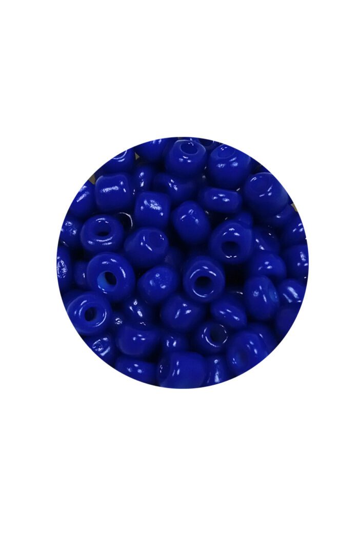 Dökme Cam Kum Boncuk Büyük Boy (6/0) 4 mm - 20 Gram - Koyu Mavi - BNC103 - Görsel 2