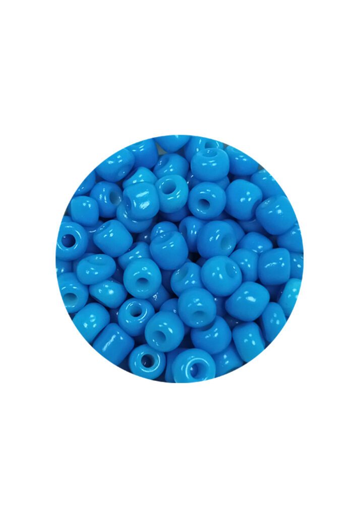 Dökme Cam Kum Boncuk Büyük Boy (6/0) 4 mm - 20 Gram - Açık Mavi - BNC106 - Görsel 2
