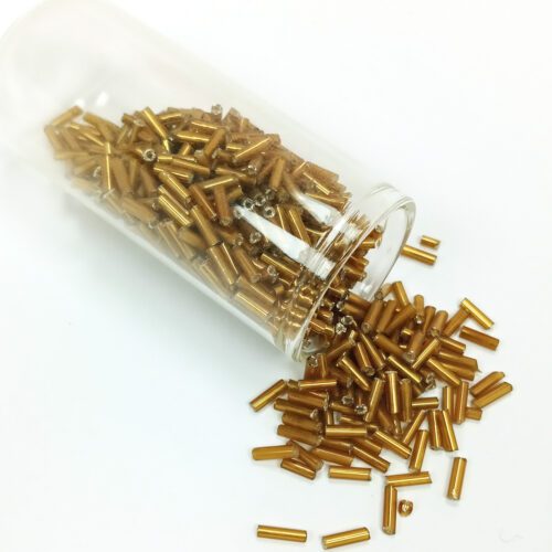 Uzun Boru Kesme Boncuk Çap 2mm Uzunluk 10 mm - 60 Gram - Altın Sarısı - BNC270