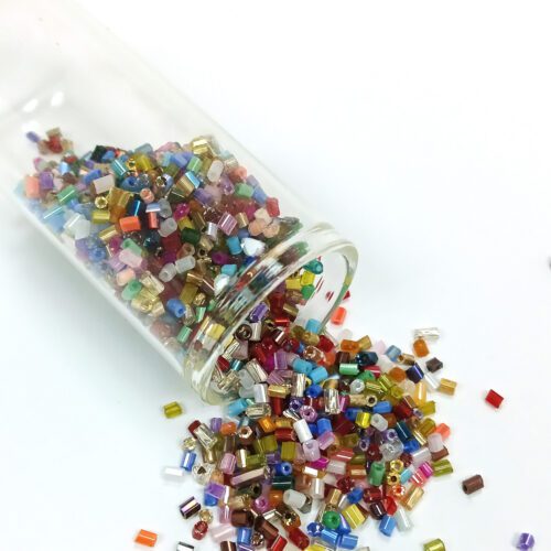Kesme Cam Boncuk 2mm - 20 Gram - Karışık Renkli -BNC309