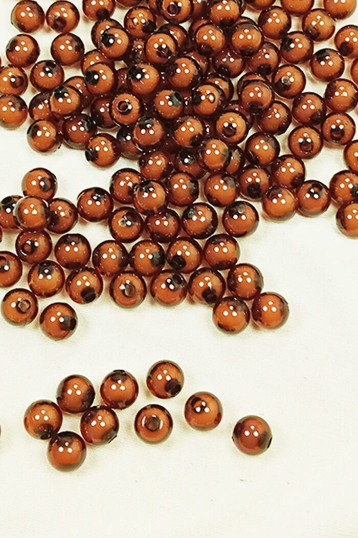 Yuvarlak Boncuk İçten Boncuklu Bileklik Çanta Boncuğu 8 mm 50 gr Kahverengi - BNC469 - Görsel 2