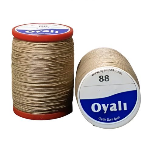 Oyalı 4 Kat Suni İpek İplik İğne Oyası Boncuk İpi Tığ Oyası No:88