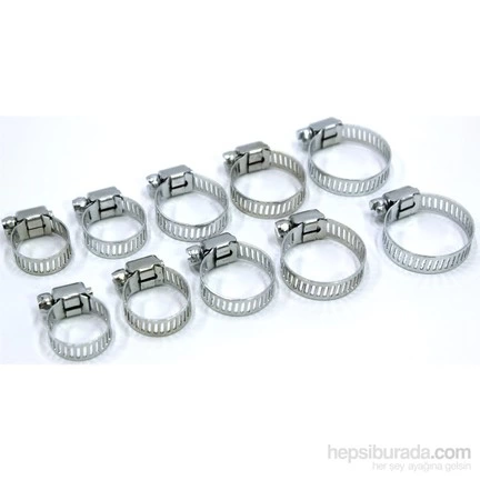 2 Şer Adet Değişik Ebatlardan Oluşan Vidalı 10 Adet Kelepçe Seti.