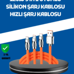 120W Şarj Destekli 3’ü 1 Arada Çoklu Şarj Kablosu – 1.2 Metre