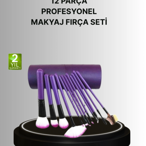12’li Makyaj Fırça Seti Fondöten Allık Far Karıştırma İçin Tam Uyumlu