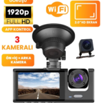 1s Wifi / App /1920p Fhd/ 170° Ultra Geniş Açı/gece Görüş/ G-sensörü 3 Kameralı Araç Kamerası(2025)