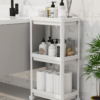 3 Katlı Banyo Raf Ünitesi (PEGGY) Beyaz Banyo Düzenleyici Şampuanlık Havluluk Dolap(BEYAZ)