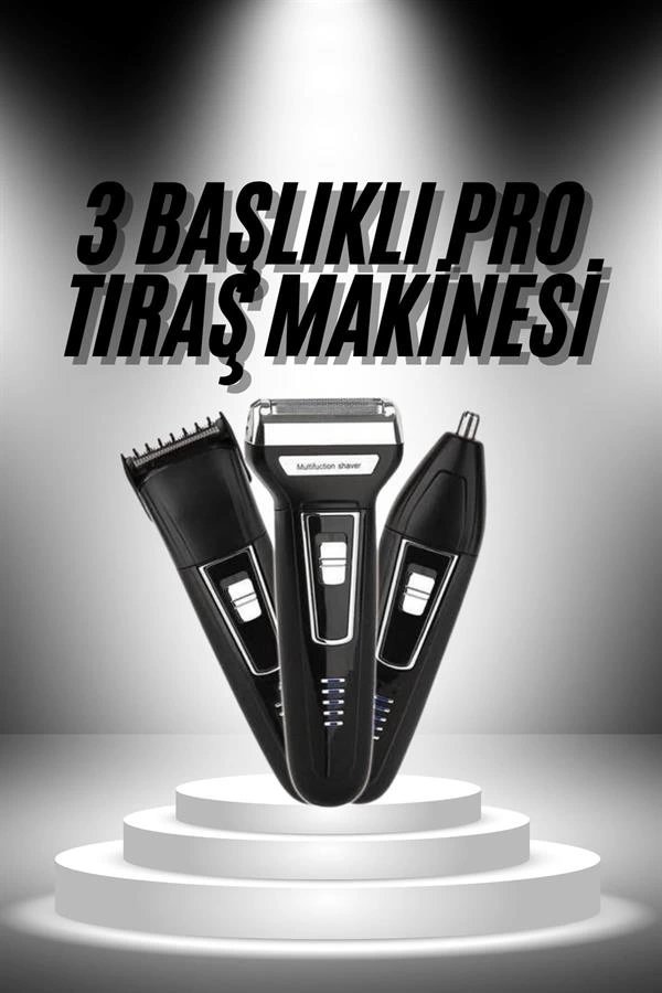 3 Lu Set Sac Sakal Kesme Tras Makinesi Burun Kili Alma Tiras Makinesi 278988823 Sw600sh900 3'lü Set Saç Sakal Kesme Traş Makinesi Burun Kılı Alma Tıraş Makinesi najmaddin.com Kablosuz kullanım imkanı sağlayan bu tıraş makinesi