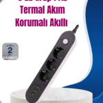 3 USB Çıkışlı Hızlı Şarjlı Anahtarlı Üçlü Priz