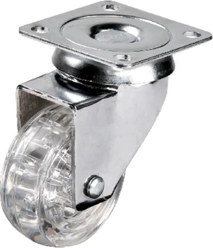 301 - 50x20 Mm Şeffaf Makaralı Tablalı Teker