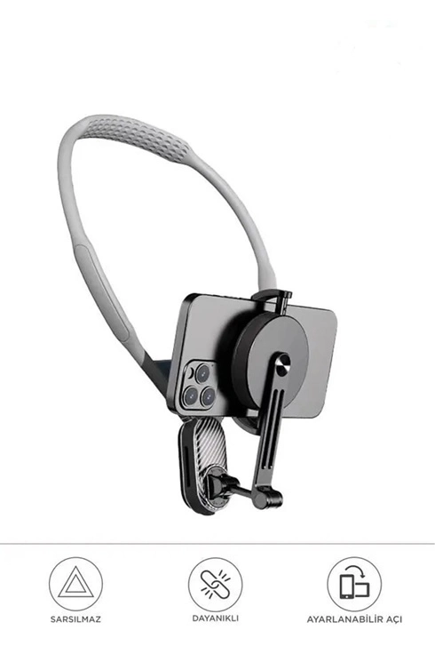 360 Derece Ayarlanabilir Boyun Askılı Manyetik Telefon Tutucu