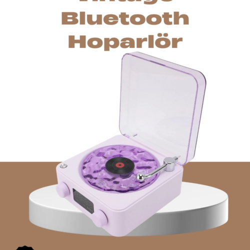 360° Sesli Kablosuz Hoparlör – Retro Tasarım ve Projektör Işığı