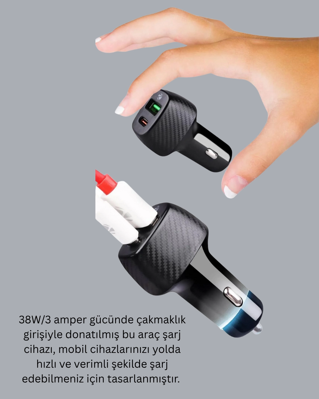 38w Cift Cikisli Arac Sarj Cihazi Type C Ve Usb Pd Destekli 210063512 Sw1080sh1350 700x875 38W Çift Çıkışlı Araç Şarj Cihazı – Type-C ve USB PD Destekli najmaddin.com 38W/3A güç çıkışıyla donatılmış bu araç şarj cihazı
