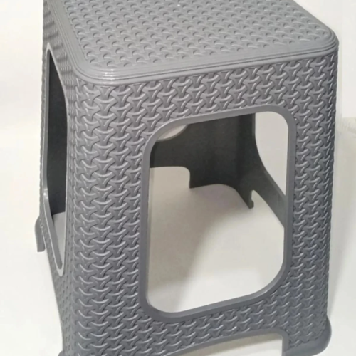 4 Adet Küçük Gri Tabure Kir Tutmaz 30 Cm Hasır Örgü Uygun Alt Kuşaklı Sağlam Dizayn