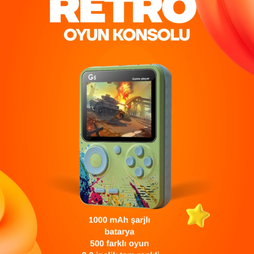 500 Oyun Hafızalı G5 Game Box – Renkli LCD Ekranlı