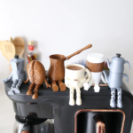 6'lı Ayaklı Kahve Seti - Moka Pot - Kahve Tanesi - Çaydanlık - Cezve - Kahve Bardağı - Bardak
