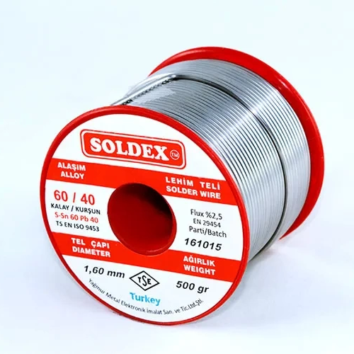 60-40 Lehim Teli 500 Gr 0.50 Mm - Sn:60 / Pb:40