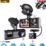 64GB Araç İçi Kamera 3 Kameralı (Yol + Araç İçi+ Arka) FHD Video Kayıt Mikrofonlu Türkçe CC-33