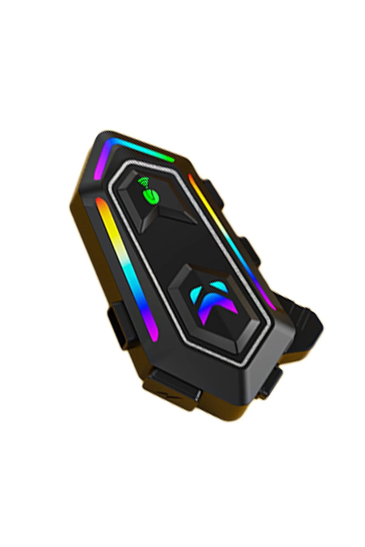 KRM2 RGB Motosiklet Sürücüleri İçin IPX6 Su Geçirmez Özellikli Kablosuz Bluetooth Kulaklık - Siyah-(5796)