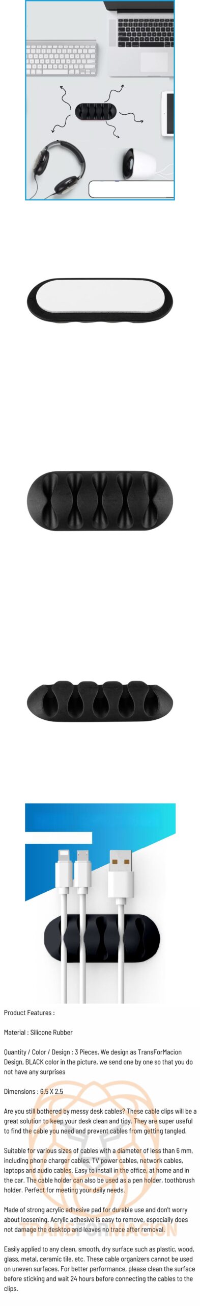 Turk Yapışkanlı Kablo Düzenleyici Klips 3 ADET - Görsel 2