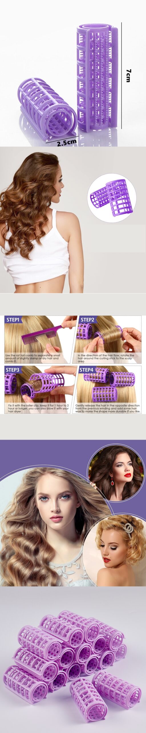 Turk Kafes Gece Bigudisi 2.5 cm 10 Adet Solingen Professional - Görsel 2