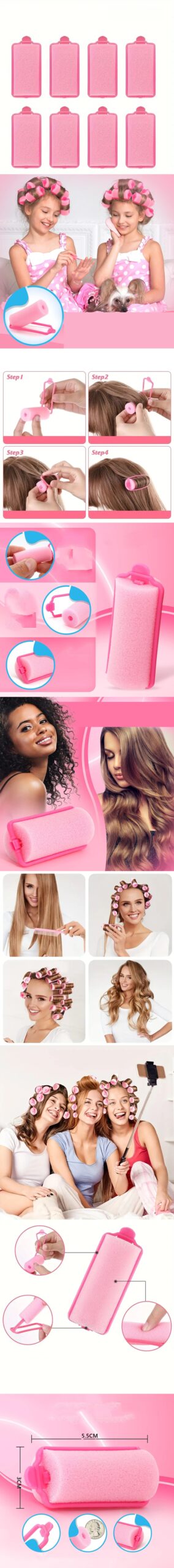 Turk Süngerli Gece Bigudisi 3 cm 40 Adet Solingen Professional - Görsel 2