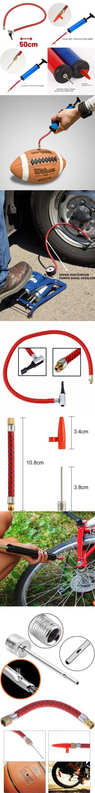 Turk El Ayak Pompaları İğne Hortum Şişirme Kiti - Görsel 2