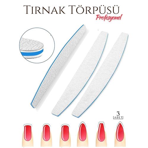 Turk Protez Tırnak Törpüsü 100/180 Grid Profesyonel 3 Adet