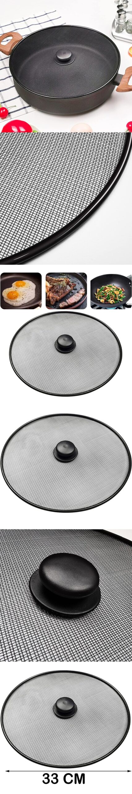 Ürün Özellikleri : RENK : Turk Wittmann serisi olarak tasarladığımız bu ürünü SİYAH Renk/tasarımı birebir göre gönderiyoruz. Sürpriz yaşamazsınız. MATERYAL : Çelik ADET : 1 ÖLÇÜLER : 33 CM çapında KOLAY TEMİZLEME : Paslanmaz çelik yağ sıçrama koruması