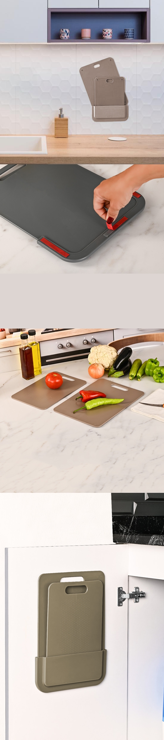 Turk 2 li Kesim Panosu Stantlı Yapışkanlı Kesim Tahtası LATTE Mikko Design - Görsel 2