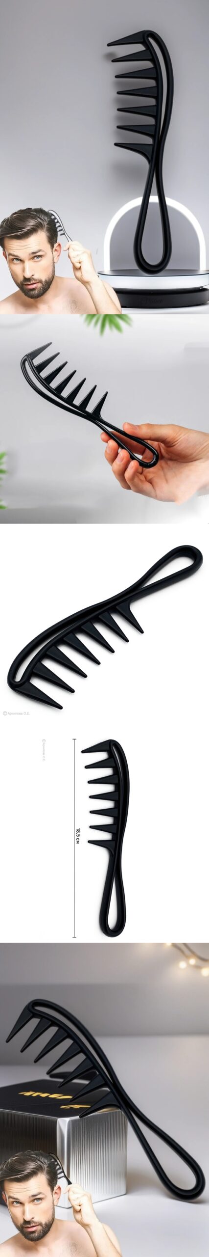 Turk Erkek Stil Tarağı Karbon - Görsel 2