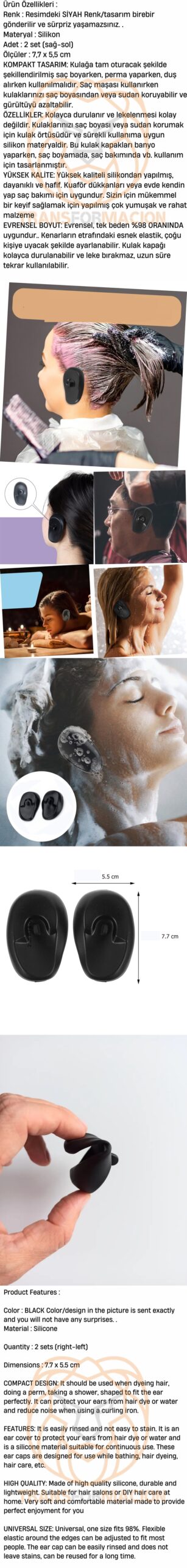 Turk Saç Boyası Şampuan Kesim Kulak Koruyucu Set - Görsel 2