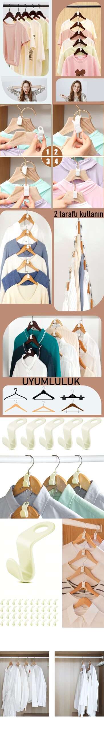 Turk Askı Çoklayıcı Kanca 40 ADET - Görsel 2