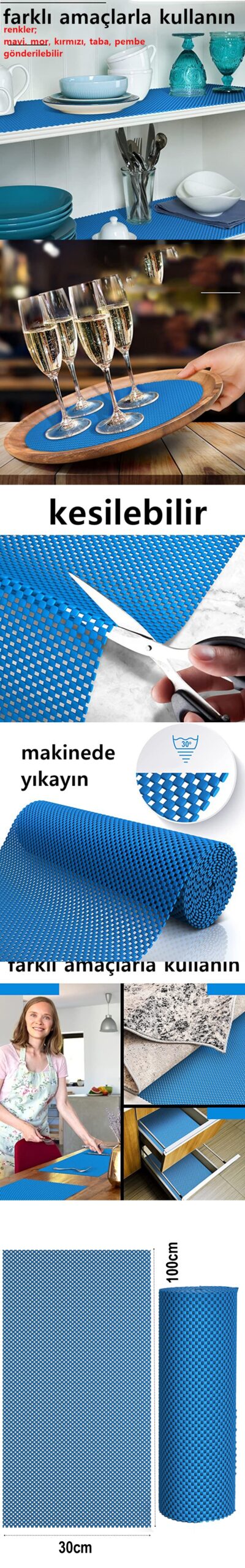 Turk Kaydırmaz Rulo Mat Halı Çekmece Sofra Dolap Kaydırmazı 30x100cm - Görsel 2