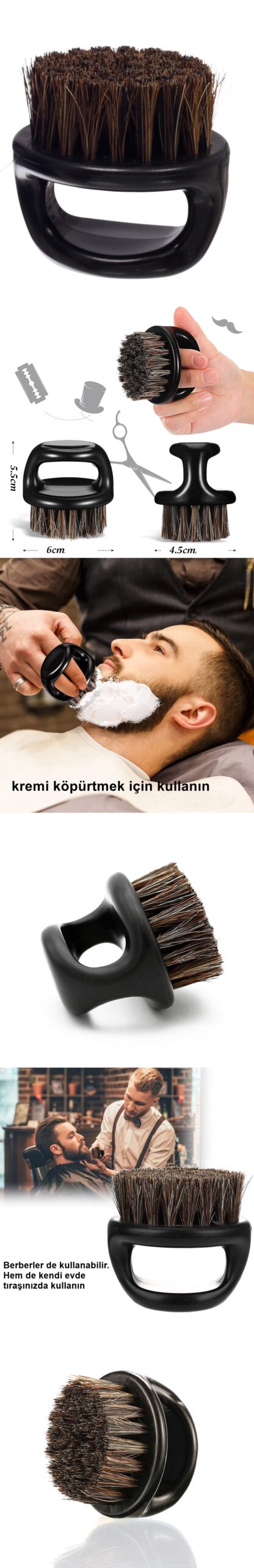 Turk At Kılı Sakal Tarama Tıraş Temizlik Fırçası Absolute Professional - Görsel 2