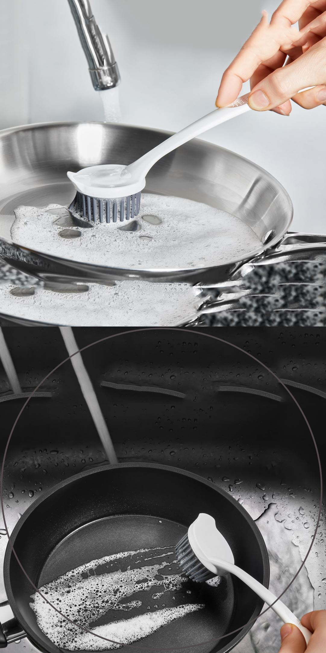 Turk Teflon ve Granit Tava Tencere Fırçası Silikon Teflon Fırçası - Görsel 2