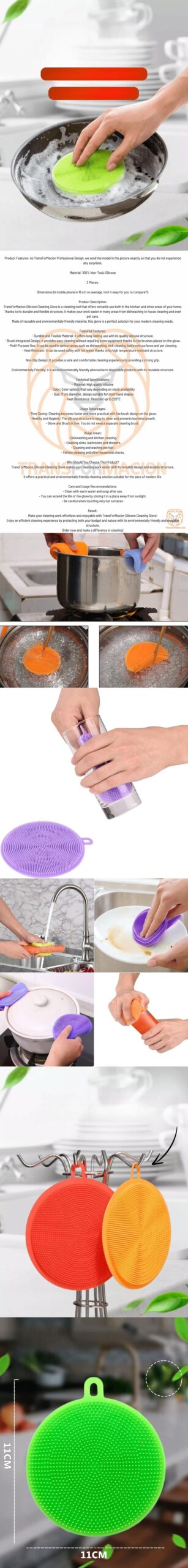 Turk 2 Yüzeyli Silikon Bulaşık Pedi 2 ADET - Görsel 2