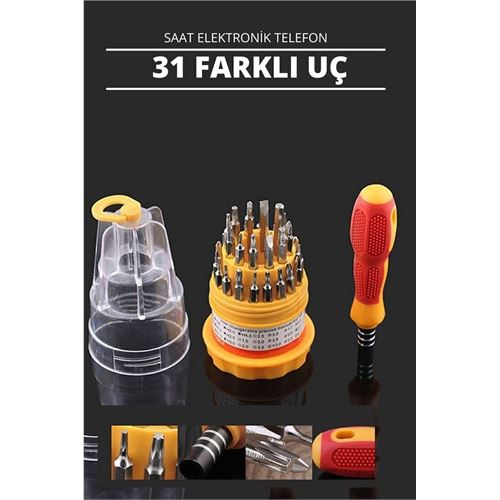 Turk 30 Uçlu Tornavida Seti - Saat Tornavidası - Telefon Tamir Tornavidası Dayanıklı ve Taşınabilir