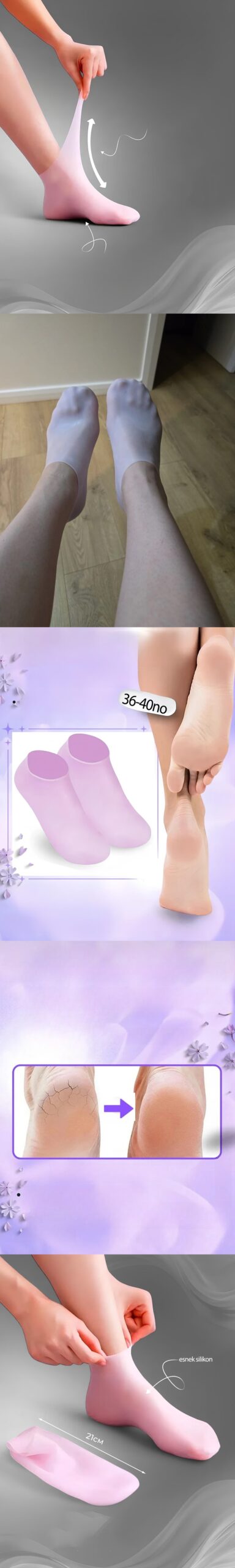 Turk Ayak Bakım Çorabı Silikon Ayak Krem Uygulama Koruyucu Çorap - Görsel 2
