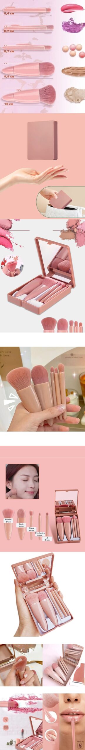 HSNET Makyaj Fırça Kiti Aynalı ve Kutulu Profesyonel Makyaj Kiti 721577 – Komple Makyaj Çözümü