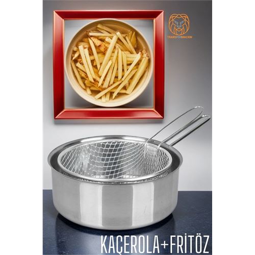 Turk Fritözlü Kaçerola Multi Kullanım Çelik 20 CM