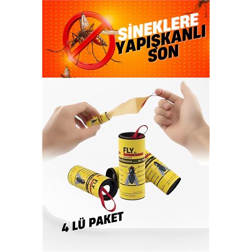Turk Yapışkanlı Sinek Şeridi Sinek Kapanı 4 ADET