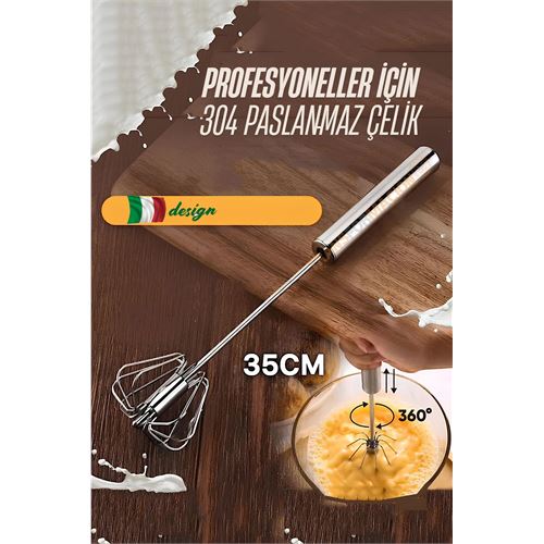 Turk Dönerli Çırpıcı 304 Paslanmaz Çelik Yumurta Çırpıcı