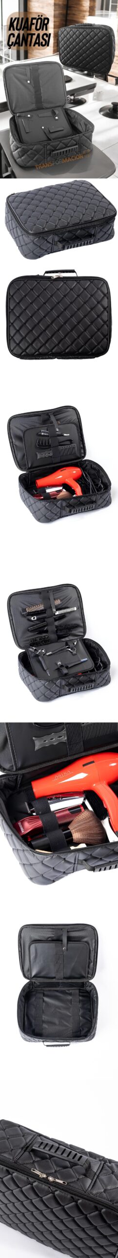 Renk : SİYAH (Sürpriz yaşamamanız için birebir gönderiyoruz.) Materyal : Yüksek kaliteli kapitone SUNİ deri AKSESUARLAR ÜRÜNE DAHİL DEĞİLDİR. 1 Adet Ölçüler (bir cep telefonu ortalama 16 cm'dir. Kıyaslamanız için kolaylık değil mi?) : 38 x 31x 11 cm Kuaför ve Berberler İçin Mükemmel Organizasyon Çantası! Şık tasarımı ve geniş iç hacmiyle Kuaför Berber Kapitone Deri Malzeme Çantası
